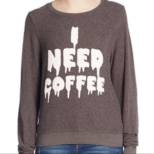 Wildfox “I Need Coffee” Baggy Beach Jumper